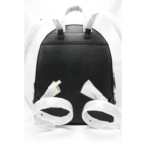 Michael Kors Jaycee Medium Zip Pocket Backpack Leather Black Gold $498